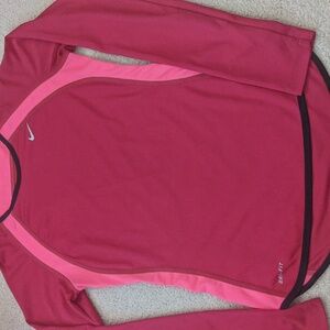 Nike Pink and Pink Long Sleeve Top XS